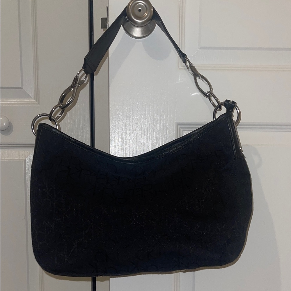Calvin Klein Black Logo printed Shoulder  Bag